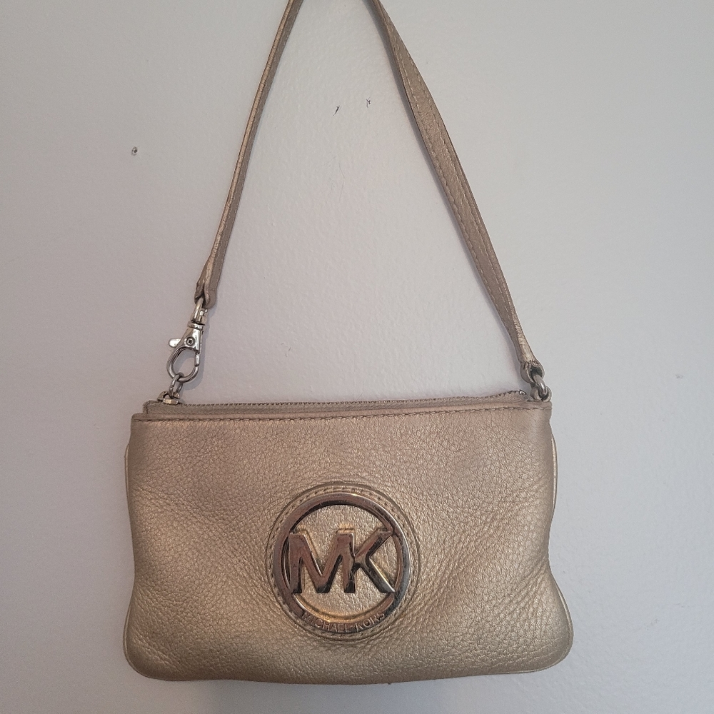 Michael Kors gold wristlet